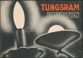 cca 1935 Tungsram Krypton német nyelvű reklám prospektus, kis szakadással, 2 sztl. lev.