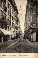 1908 Verona, Via Cappello e Casa di Giulieta / street view, hotel, shops (EB)