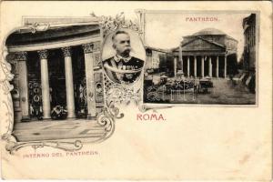 Roma, Rome; Pantheon, Interno del Pantheon. Art Nouveau, floral (cut)