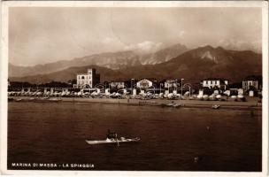1935 Marina di Massa, La Spiaggia / beach, bathers, rowing boats