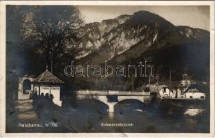 1929 Reichenau an der Rax, Schwarzabrücke, Tabak Trafik / bridge, tobacco shop (surface damage)