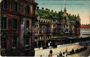 1915 Wien, Vienna, Bécs; Nussdorferstrasse mit Colosseum / street view, tram, variete theatre. B.K.W.II. 58. (EB)