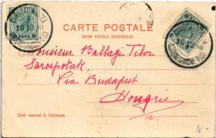 1900 Constantinople, Istanbul; Salut du Bosphore, Rumeli-Hissar / Roumeli Hissar Castle, fortress, s...