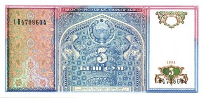 Üzbegisztán 1994. 1S, 3S, 5S, 10S, 50S T:I Összesen 5 klf db!