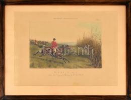 Cecil Boult (1819-1895) festménye után: Riding to sell (lovaglás). Színes litográfia, papír, kasíroz...