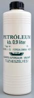 cca 1970 ÁFOR (Ásványolaj Forgalmi Vállalat) Petróleum, műanyag flakon tartalommal, 0,9 l.