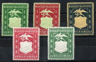 1934 Miskolci daláregylet 5 db levélzáró