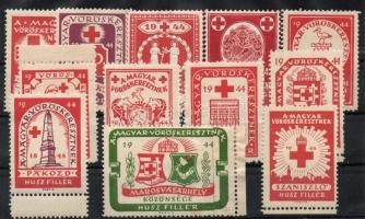 1944 Vöröskereszt 12 db közigazgatási bélyeg közte Ritka!