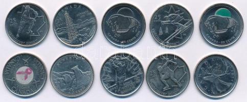 Kanada 1992-2011. 25c (10xklf) emlékkiadás T:1-,2 Canada 1992-2011. 25 Cents (10xdiff) commemorative issues C:AU,XF