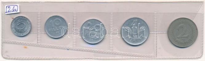 1964. 5f-2Ft (5xklf) nem hivatalos érmés forgalmi sor fólia tokban T:1-,2