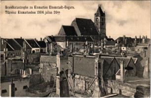 Kismarton, Eisenstadt; Brandkatastrophe / Tűzvész Kismartonban 1904. július 26-án / ruins after the fire disaster of July 26, 1904 (vágott / cut)