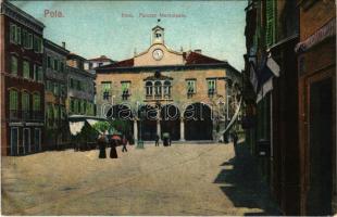 Pola, Pula; Palazzo Municipale / municipal palace, street view