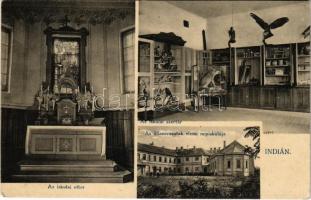 1912 India, Indija; Az Államvasutak elemi népiskolája, az iskolai oltár és a szertár, belső. Atelier E. Dannenbaum / school, altar, room interior