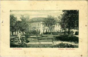 1913 Újvidék, Novi Sad; Sétatér, Hotel Fabry szálloda. W. L. Bp. 6373. / promenade, park, hotel (lyukak / holes)