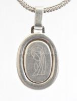 Ezüst(Ag) Mária medálos nyaklánc, jelzett, 3,5x2 cm, h: 49,5 cm, nettó: 10,53 g