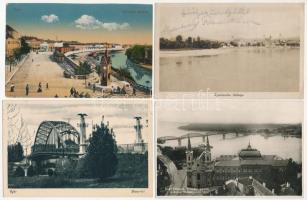 22 db RÉGI főleg magyar város képeslap a Dunával / 22 pre-1945 mostly Hungarian town-view postcards with river Danube