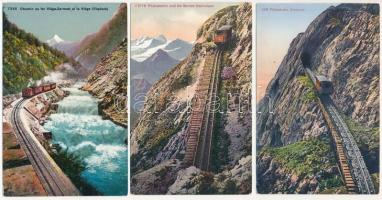 20 db RÉGI svájci vasúti képeslap / 20 pre-1945 Swiss railway postcards