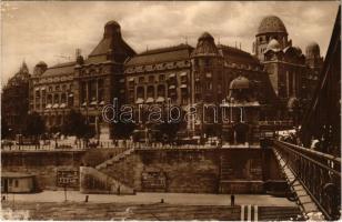 1926 Budapest XI. Gellért fürdő és szálló, budai rakpart, villamos, Kovald reklám, Szabadság híd