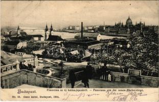 1906 Budapest I. Panoráma az új Halászlépcsőről. Ganz Antal No. 28. (EB)