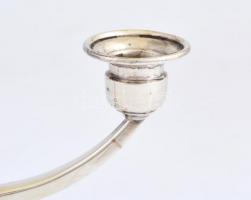 Ezüst (Ag) gyertyatartó pár, jelzett, horpadásokkal, 11,5x19 cm, nettó: 222 g, 232 g