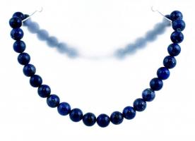 Lapis lazuli gyöngyös nyaklánc, h: 42 cm
