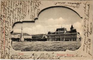 1901 Baja, Fő tér, Városháza, üzletek. Ifj. Wagner Antal kiadása