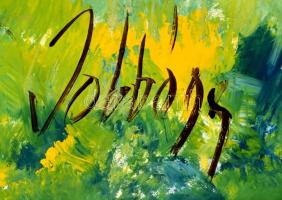 Jobbágy Dezső (?-): Virágzó fák. Olaj, farost, jelzett, fa keretben, 70x50 cm