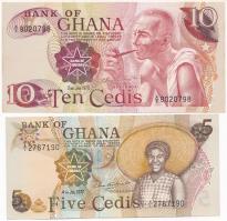 Ghána 1977. 5C + 1978. 10C T:I  Ghana 1977. 5 Cedis + 1978. 10 Cedis C:UNC