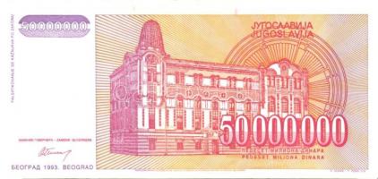 Jugoszlávia 1991. 100D, 10.000D + 1993. 5000D, 10.000D, 50.000D, 500.000D, 5000.000D, 50.000.000D (2...