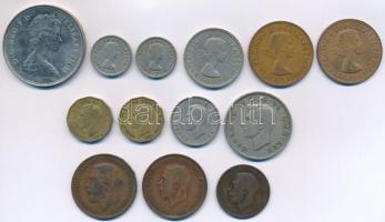 Nagy-Britannia 1917-1981. 13db-os vegyes fémpénz tétel, közte 1981. 25p Cu-Ni "Károly Herceg és...