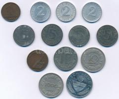 Ausztria 1924-1969. 13db-os vegyes érme tétel, közte 1969. 5Sch Cu-Ni T:vegyes (5Sch 1- (PP)) Austria 1924-1969. 13pcs of mixed coins, with 1969. 5 Schilling Cu-Ni C:PP C:mixed (5 Schilling AU (PP))