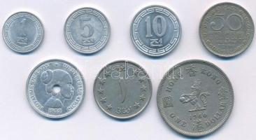 7db-os vegyes külföldi fémpénz tétel, közte Észak-Korea, Srí Lanka, Laosz T:vegyes 7pcs of mixed coins, with North Korea, Srí Lanka, Laosz C:mxied