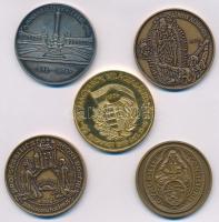 5db klf modern emlékérem, közte Lebó Ferenc (1960-) 1996. "A Honfoglalás emlékére 896-1896 / Ár...