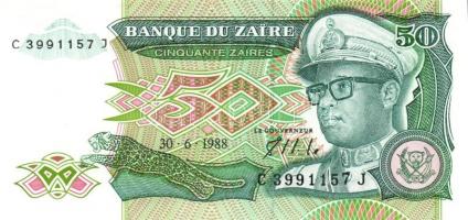 Zaire 1985. 5Z + 1988. 50Z + 1993. 1NM, 5NM, 10NM, 1NZ, 5NZ, 10NZ, 50NZ T:I Összesen 9 klf db!