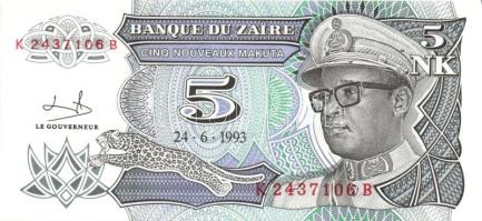 Zaire 1985. 5Z + 1988. 50Z + 1993. 1NM, 5NM, 10NM, 1NZ, 5NZ, 10NZ, 50NZ T:I Összesen 9 klf db!