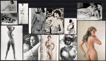 cca 1940-1970 12 db erotikus fotó, 4,5x6 cm és 15x10,5 cm közötti méretekben