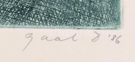 Gaál Domonkos (1940-2009): Tél. Rézkarc, papír, jelzett, számozott (18/20), üvegezett fa keretben, 1...