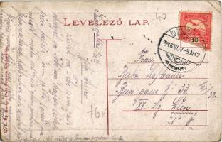 1916 Kisújszállás, Fő tér, Református templom, kút, Witz, Harta István üzlete. W. L. Bp. Platz Feren...