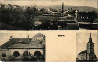 1928 Zánka, látkép, Református templom, Állami elemi iskola. Kálmán fényképész (fl)