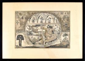 Varga Bencsik József (1944-): Rinascimento I. Rézkarc, papír, jelzett, számozott (41/100), lap kissé...