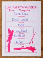 Hosszú Lajos (?-): Erdei tisztás. Olaj, farost, jelzett. Hátoldalán Balaton Galéria címkéjével. Deko...