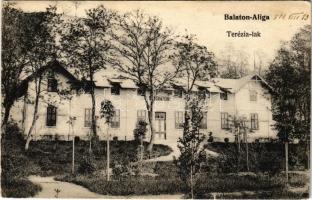 1911 Balatonaliga (Balatonvilágos), Terézia lak, villa, nyaraló. Novák Jenő kiadása (kis szakadás / small tear)