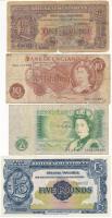 4db-os vegyes brit bankjegy tétel, közte 2db katonai kiadás T:I,III- (az 5Ł hajtatlan) 4pcs of British banknotes, including 2pcs from British Armed Forces C:UNC,VG (the 5 Pound is unfolded)