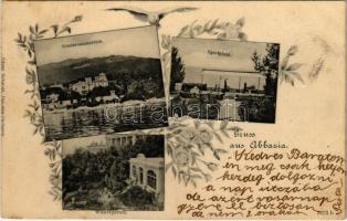 1902 Abbazia, Opatija; Kindersanatorium, Spielplatz, Wintergarten / children sanatorium, playground, winter garden. floral
