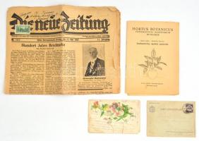 Vegyes papírrégiség tétel, kb. 200 db, közte: Zárt levelezőlapok, díjjegyesek, levelek, tábori posta...