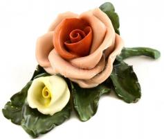 Herendi rózsák. Kézzel festett, jelzett, kis lepattanással, 14x7 cm