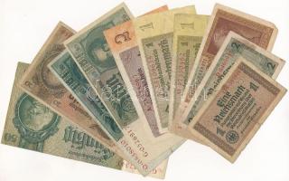 Németország / Weimari Köztársaság / Német Harmadik Birodalom 1929-1945. 10db-os vegyes bankjegy tétel T:III,III- Germany / Weimar Republic / German Third Reich 1929-1945. 10pcs of various banknotes C:F,VG