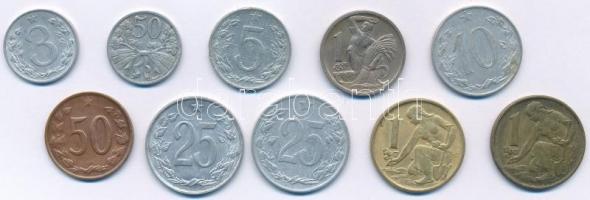 Csehszlovákia 1946-1964. 3h-1K (10xklf) T:2-3 Czechoslovakia 1946-1964. 3 Heller - 1 Koruna (10xdiff) C:XF-F