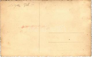 1938 Léva, Levica; bevonulás. Bernát Link és Vörösmarty üzlete, katonák / entry of the Hungarian tro...