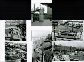 cca 1970 Budapest, Moszkva tér, 6 db mai nagyítás Kotnyek Antal (1921-1990) budapesti fotóriporter hagyatékából, 10x15 cm